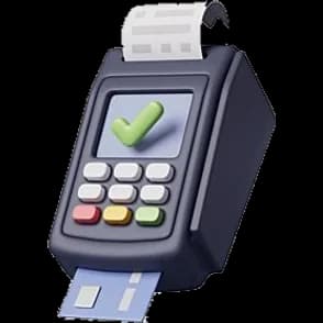 Card payment terminal showing an approved checkmark